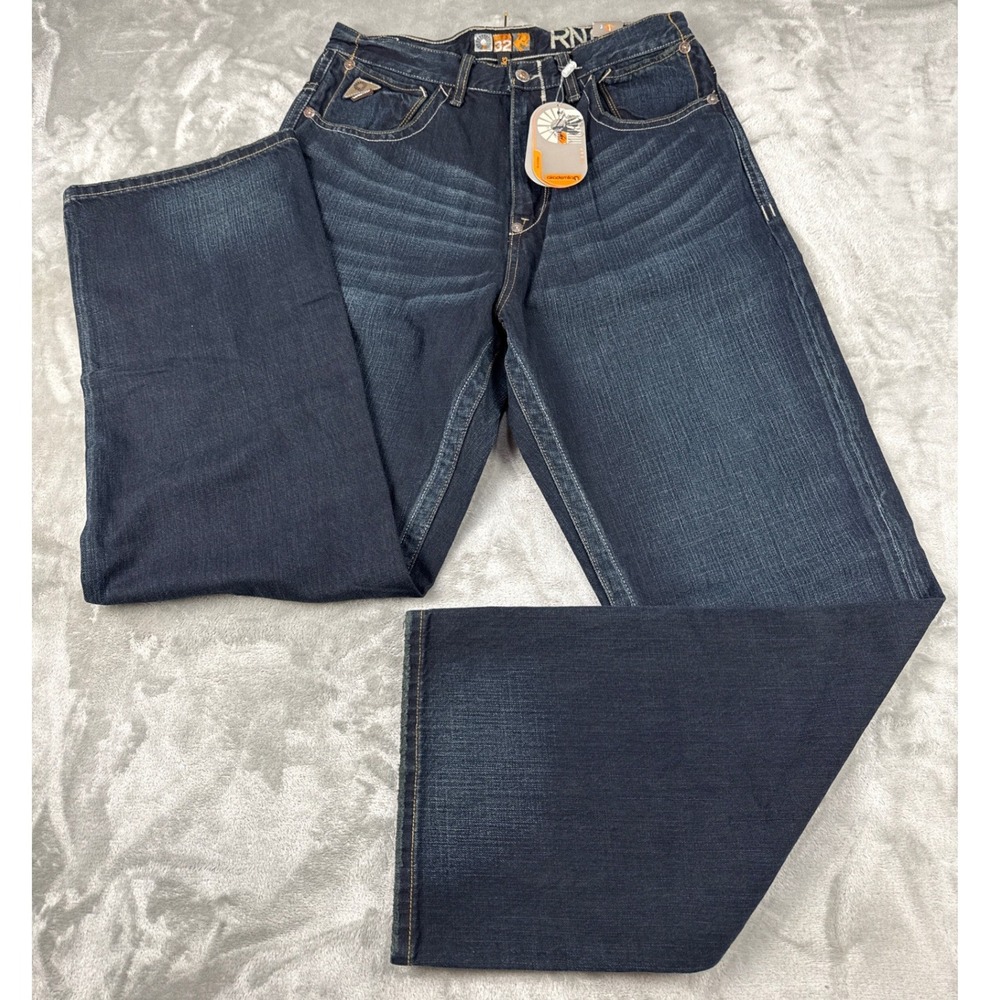 Akademiks‎ Mens Dark Wash Straight Leg Denim Jeans 32x33 NWT Indigo Streetwear